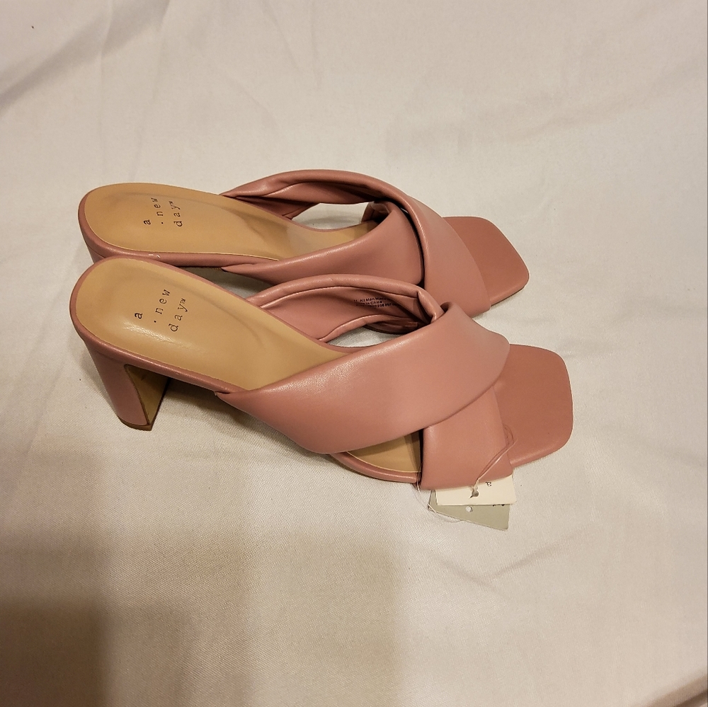 Women's Clementine Padded Crossband Mule Heels - A New Day" Dark Pink - Picture 7 of 8